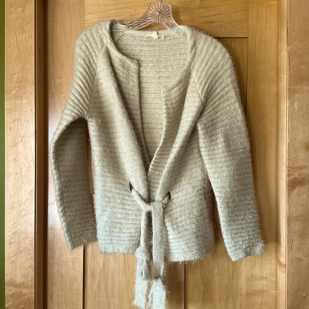 Tie front cardigan sweater